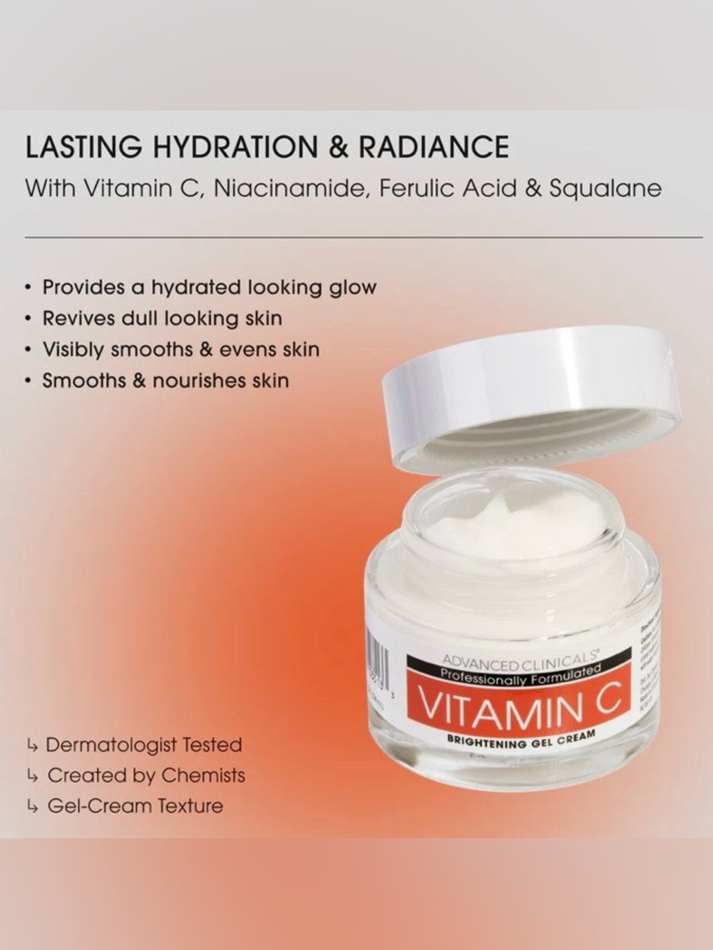 Advanced Clinicals Vitamin C Brightening Gel Cream